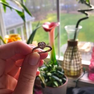 Rose gold pandora heart ring